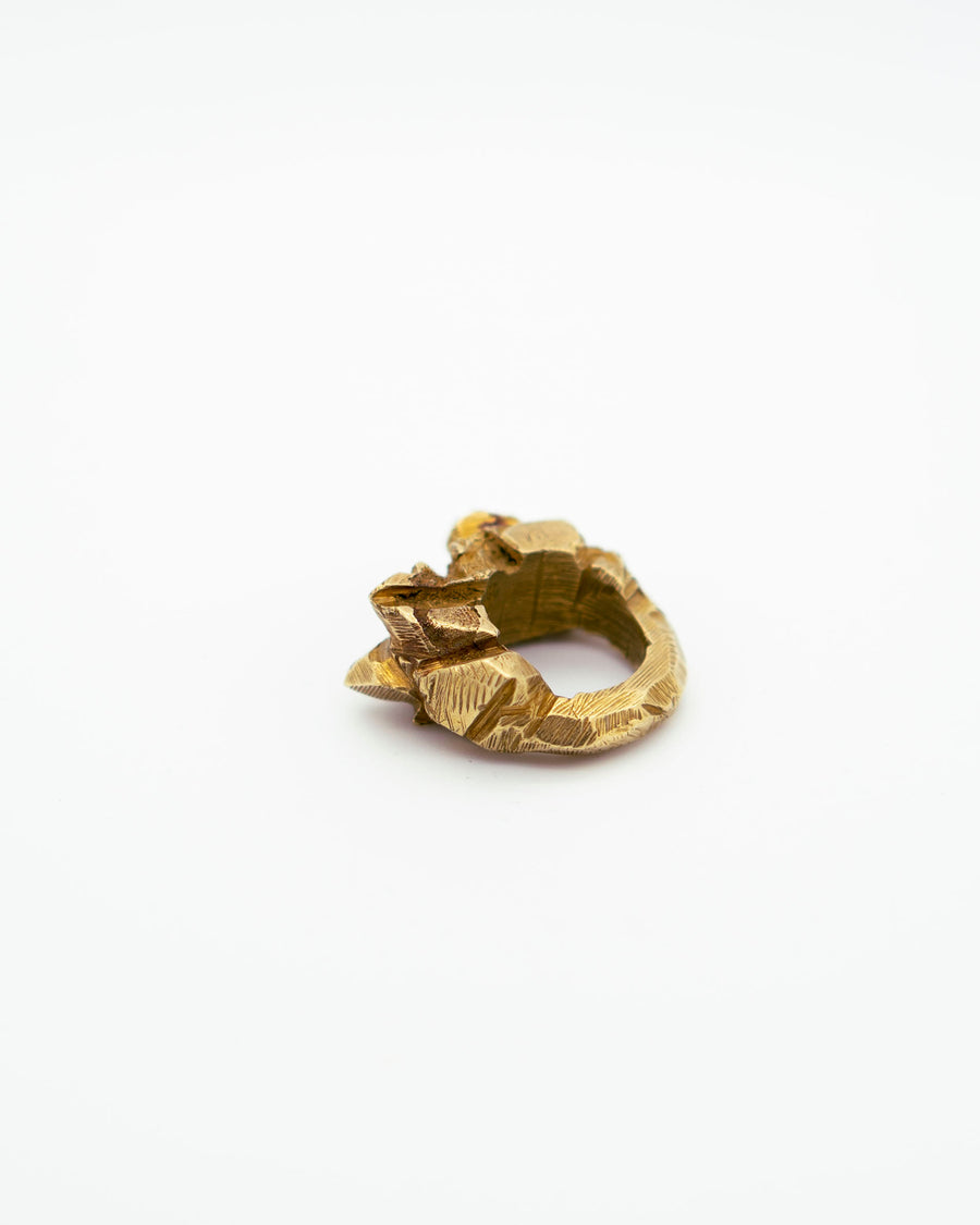 Or-Impact by Emilie Somers | Ring Big Rock Gold Plated