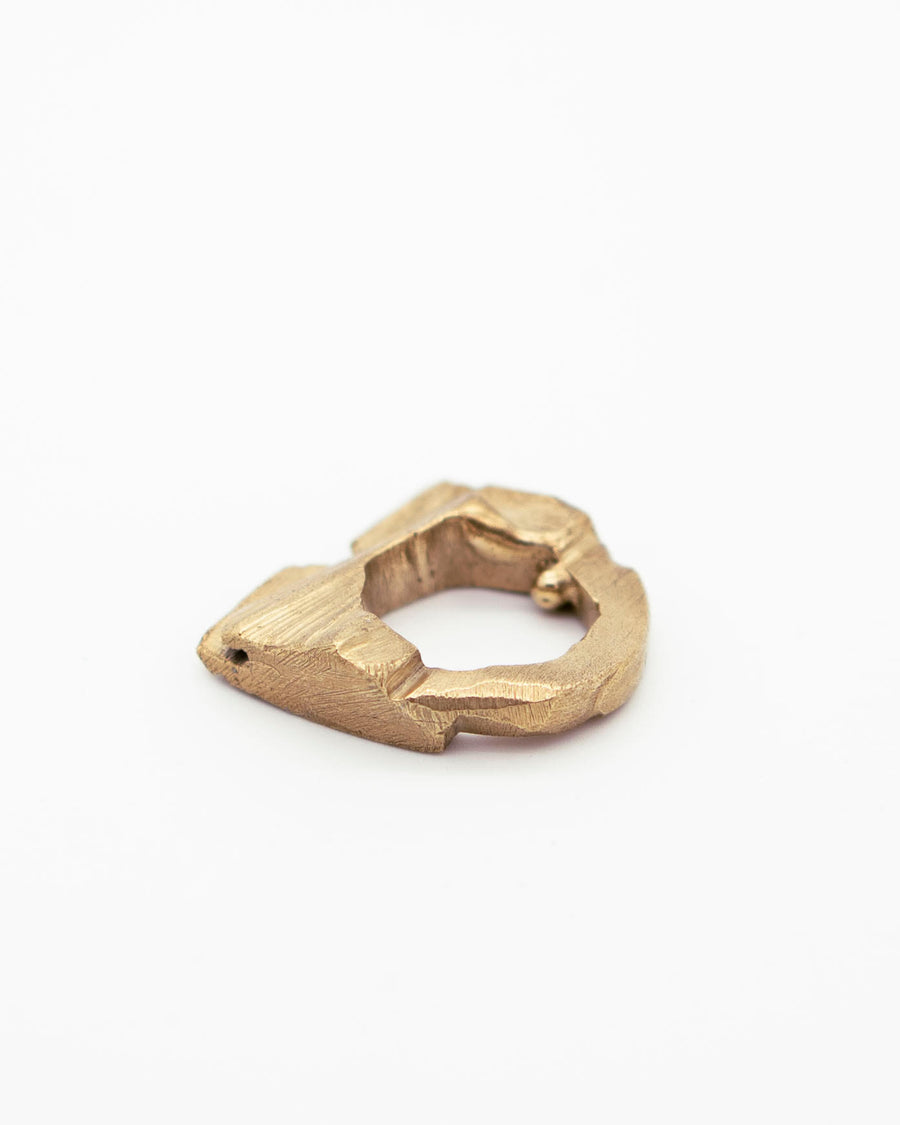 Or-Impact by Emilie Somers | Ring Raw Slice Silver Gold Plated
