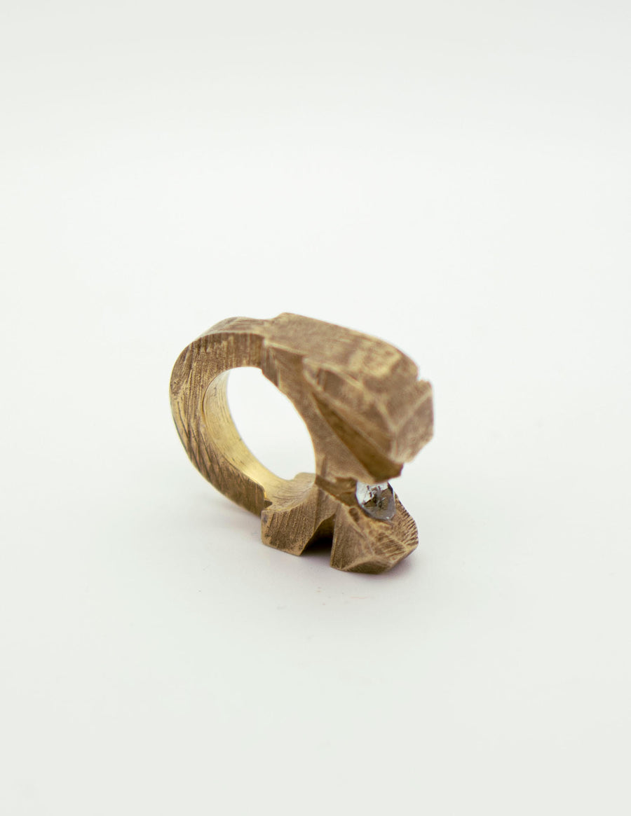 Or-Impact by Emilie Somers | Ring Raw Slice with Strass
