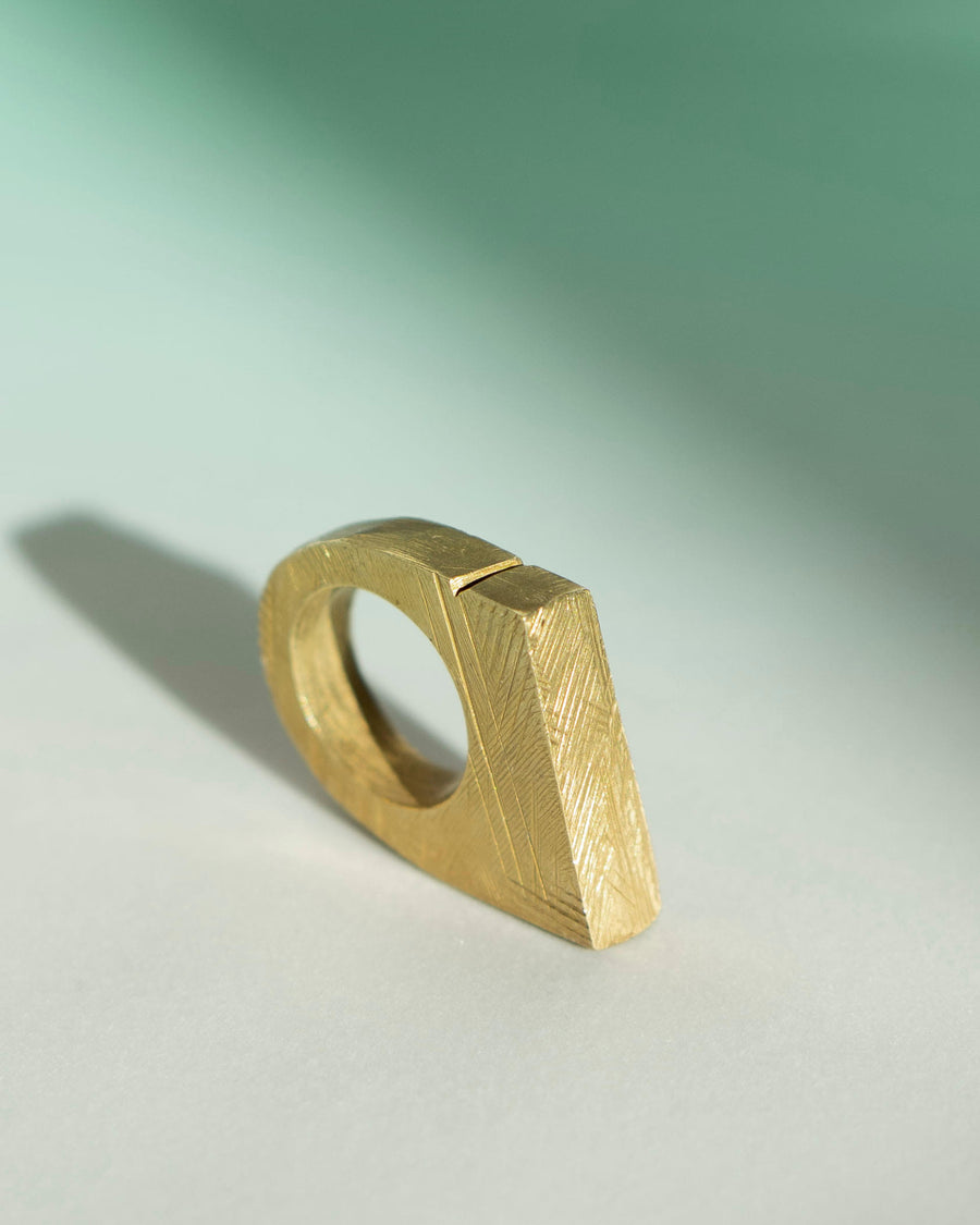 Or-Impact by Emilie Somers | Ring Slice Silver Gold Plated