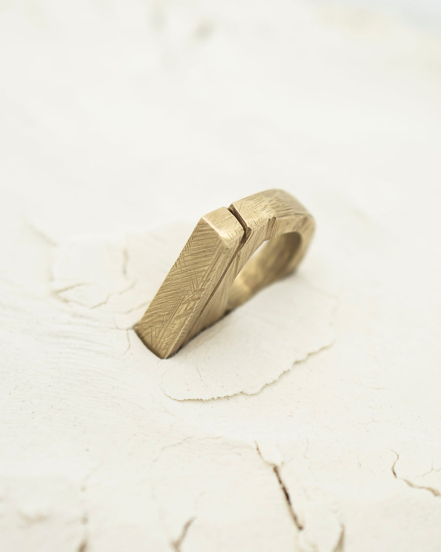 Or-Impact by Emilie Somers | Ring Slice Silver Gold Plated